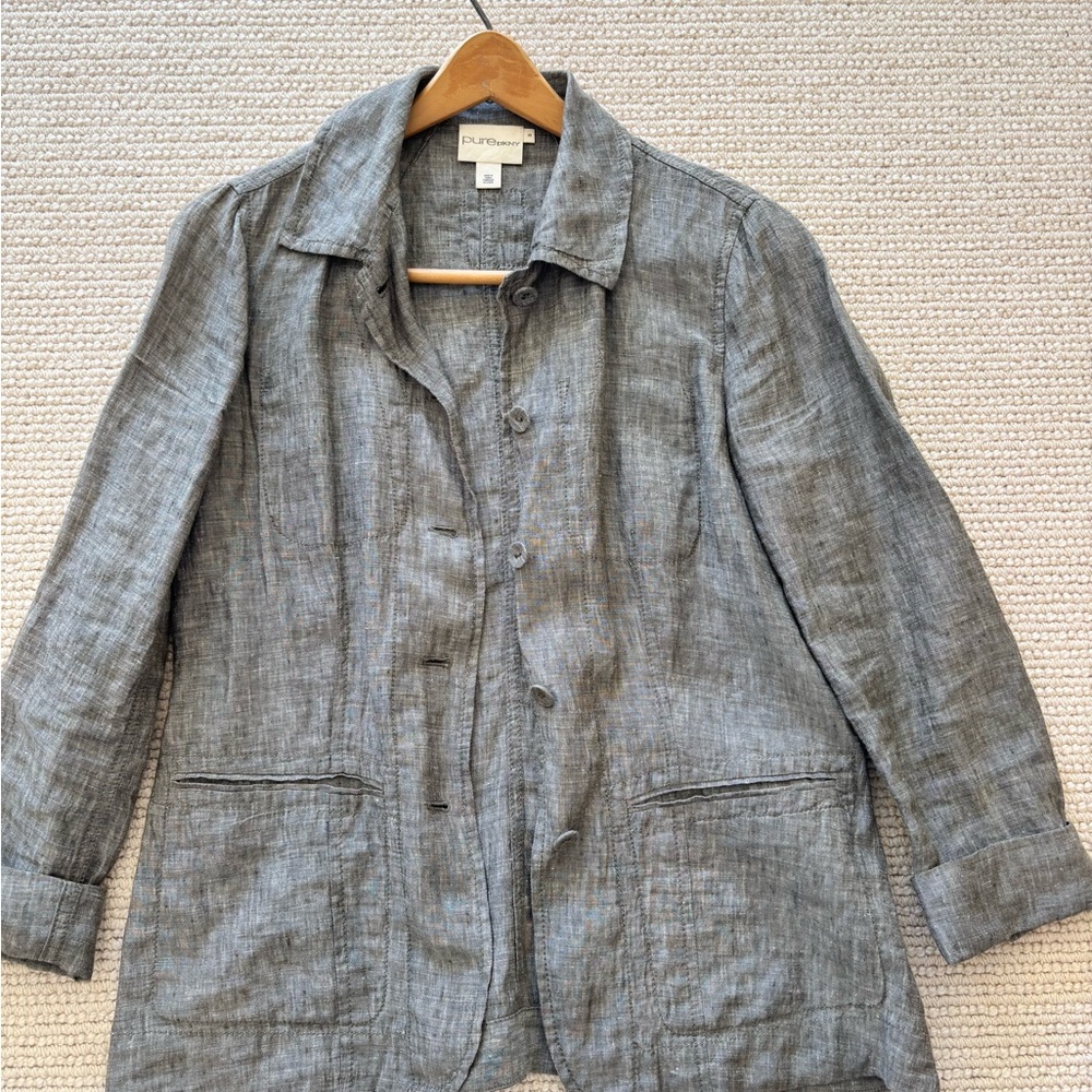 Eileen Fisher Gray Linen Blazer